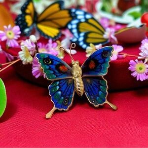 Vintage Colorful Butterfly Brooch
